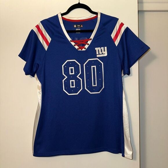NFL Team Apparel Womens New York Giants #80 Cruz Rhinestone Shirt XXL NWOT - Picture 1 of 10